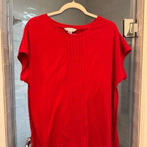 Liz Claiborne Red Boxy Short Sleeve Blouse